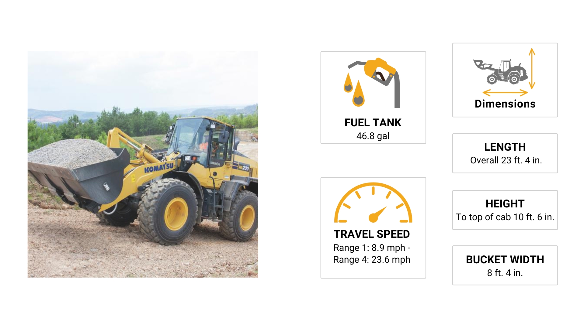 Komatsu Wheel Loader Sizes