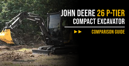 John Deere 26 P-Tier Comparison Guide: vs. Bobcat E26, Kubota U27-4, Cat 302.7 CR and Yanmar ViO25-6B
