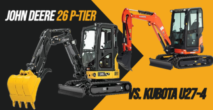 John Deere 26 P-Tier vs. Kubota U27-4: Head to Head Comparison